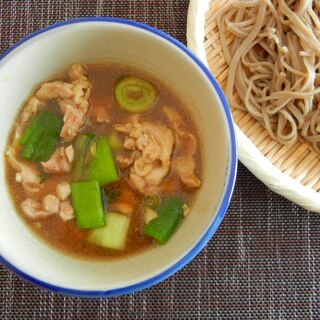 鶏もも肉とネギのつけ蕎麦